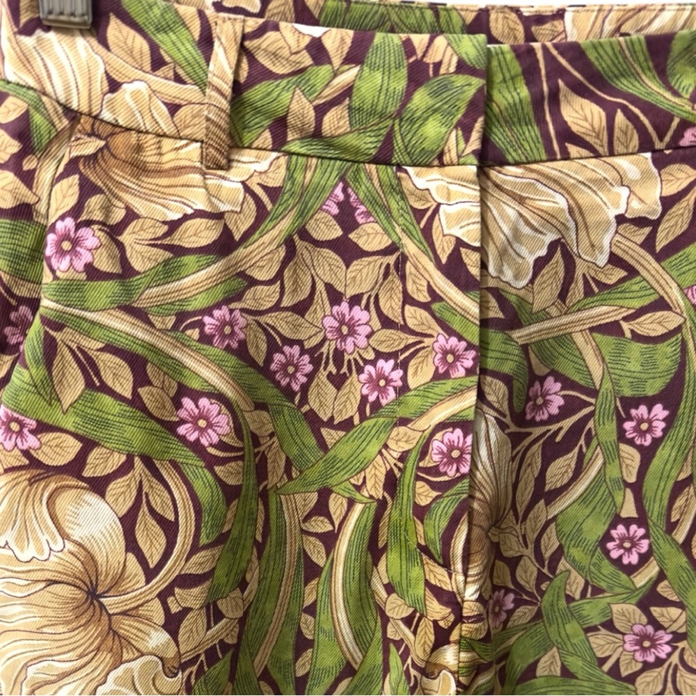 H&M | NWOT Turkey Olive Green Floral Printed High-Rise Straight Leg Pants (sz 2) - Picture 6 of 14